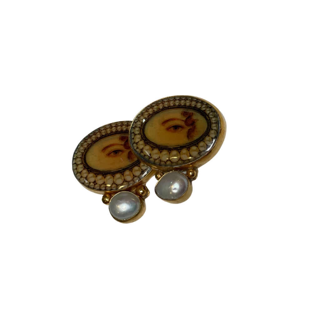 Lovers Eyes Oval 1 Stone Earrings by MN