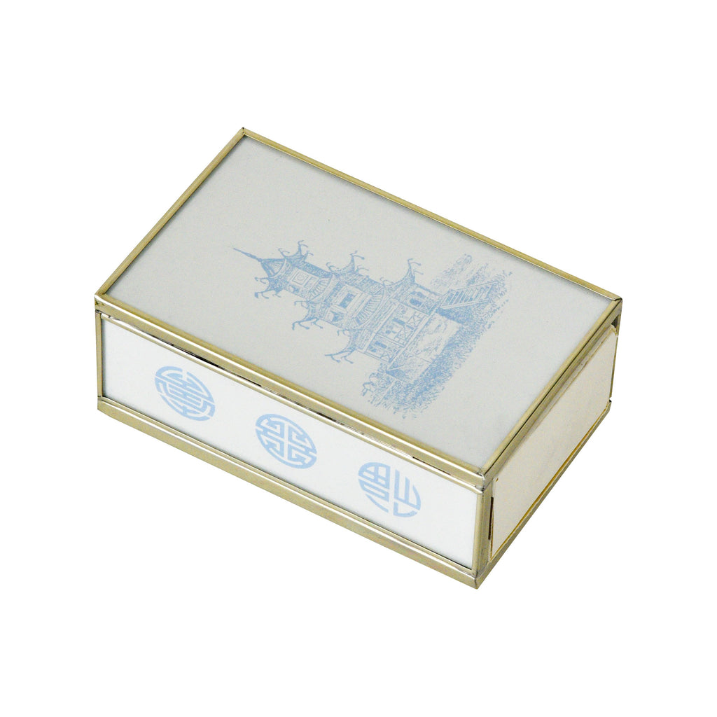 Blue Pagoda Matchbox Cover