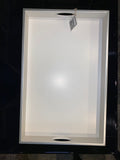 Silver Edge White Lacquer Tray
