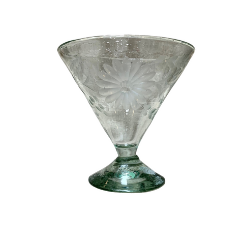 Etched Stemless Martini Glass