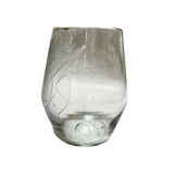 Etched Stemless Glass with Heart Design