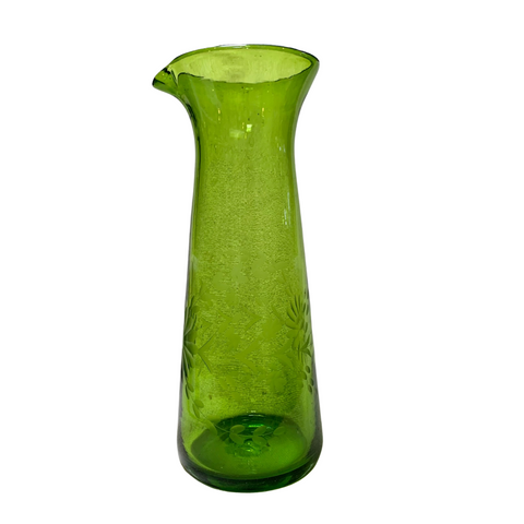 Etched Decanter in Green