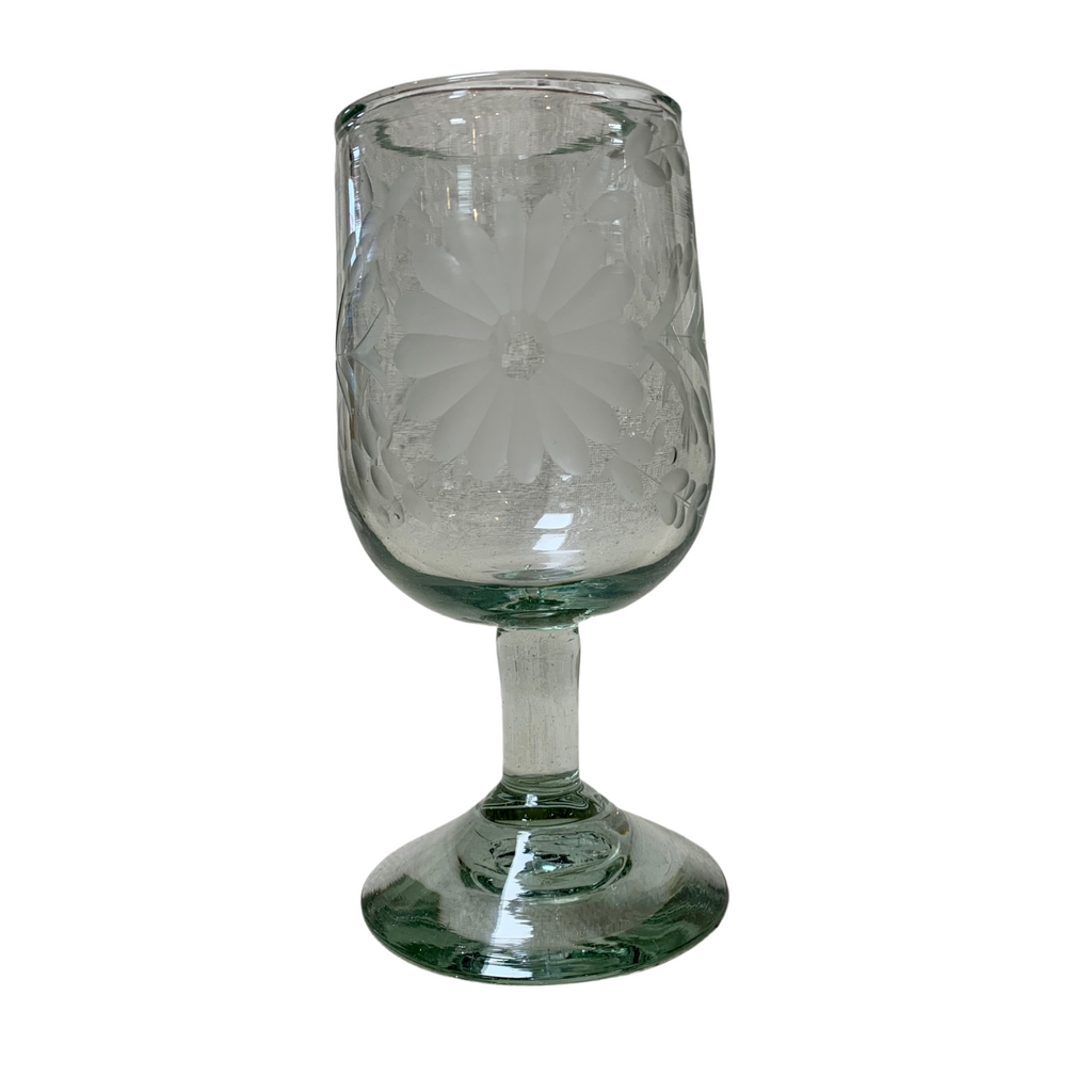 Etched Wine Glass