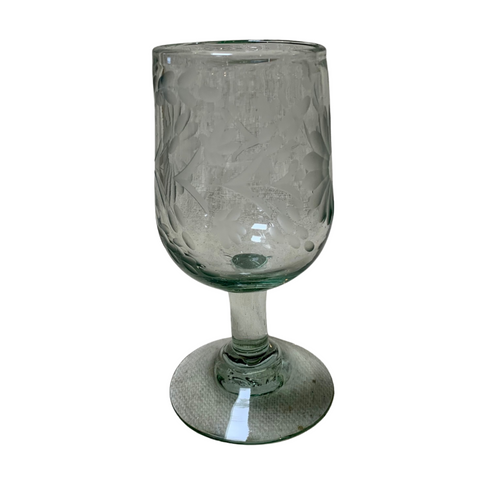 Etched Wine Glass