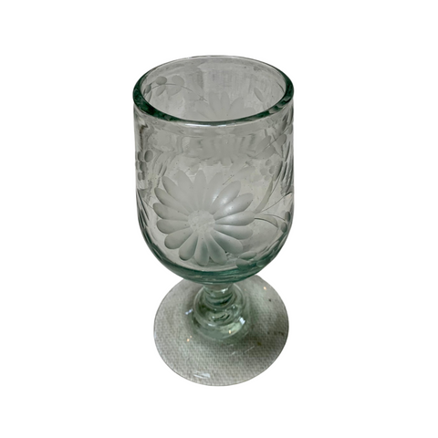 Etched Wine Glass