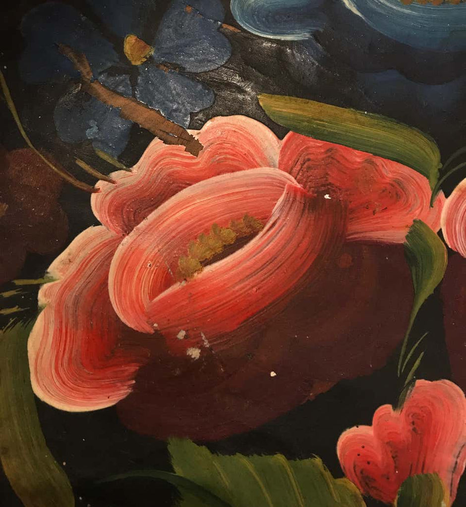 Hand Painted Flower Mexican Bowl Medium