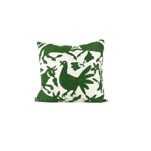 Green/White Rooster Pillow