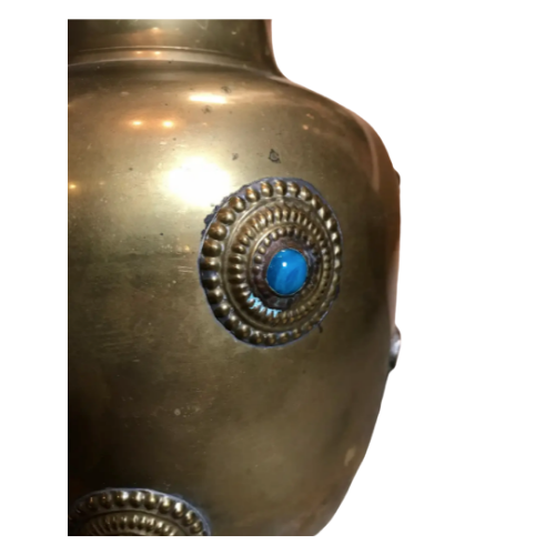 Brass Urns with Jewels and Dragon Emblem