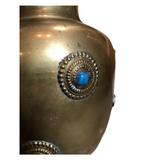 Brass Urns with Jewels and Dragon Emblem