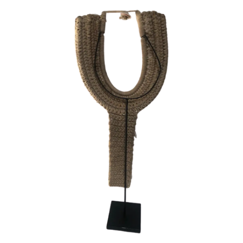 Ceremonial White Shell Necklace on Stand