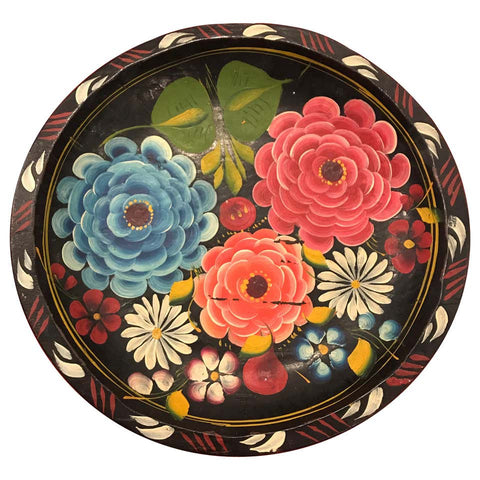 Hand Painted Flower Mexican Bowl Medium