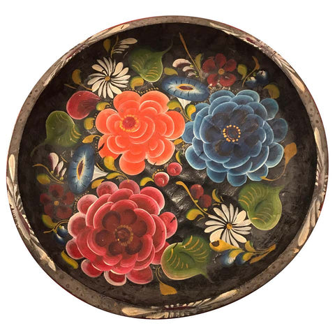 Large Hand Painted Flower Mexican Bowl