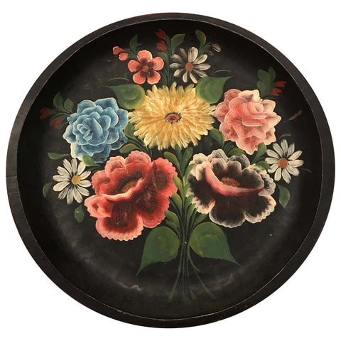 Hand Painted Flower Mexican Bowl Large