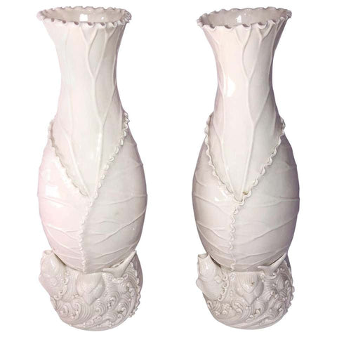 Pair of White Chinese Porcelain Vases