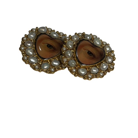 Lovers Eyes Heart Shaped Earrings by MN