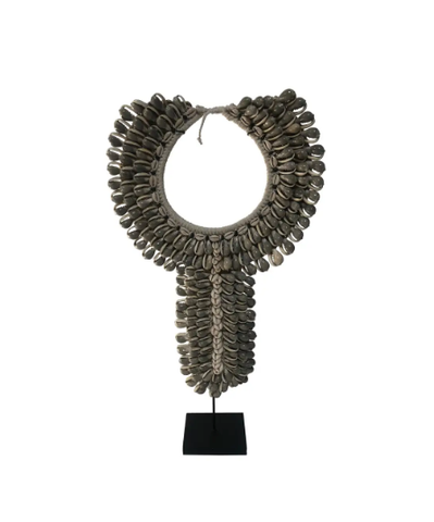 Grey Shell Necklace on Stand