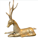 Indian Brass Resting Deer Statue