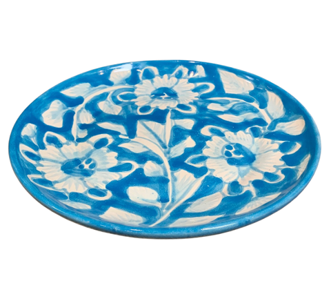 Large Flower and Vines Plate by Michelle Nussbaumer