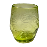 Etched Stemless Wine Glass in Green