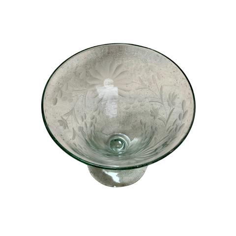 Etched Stemless Martini Glass