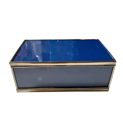 Cobalt Lizard Skin Matchbox Cover