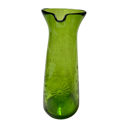 Etched Decanter in Green