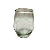 Etched Stemless Glass with Heart Design