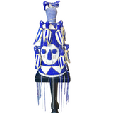Blue and White Beaded Chief's Hat