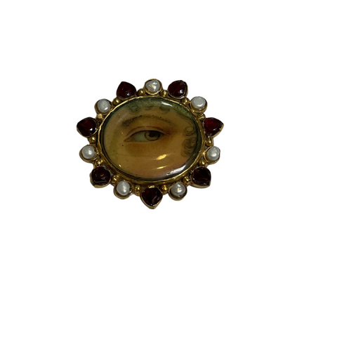Lovers Eyes Round Brooch Pin by MN