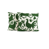 Green/White Rooster Pillow